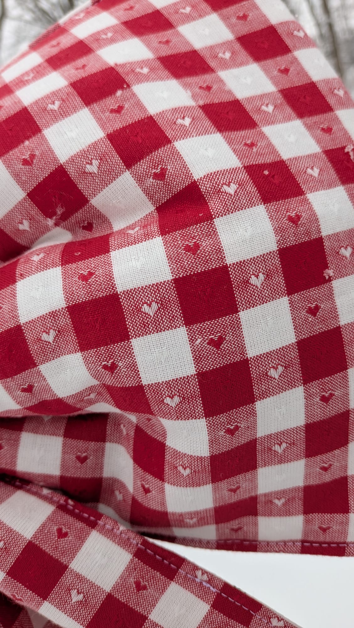 Red and White Checkered Giant Quilted Bow