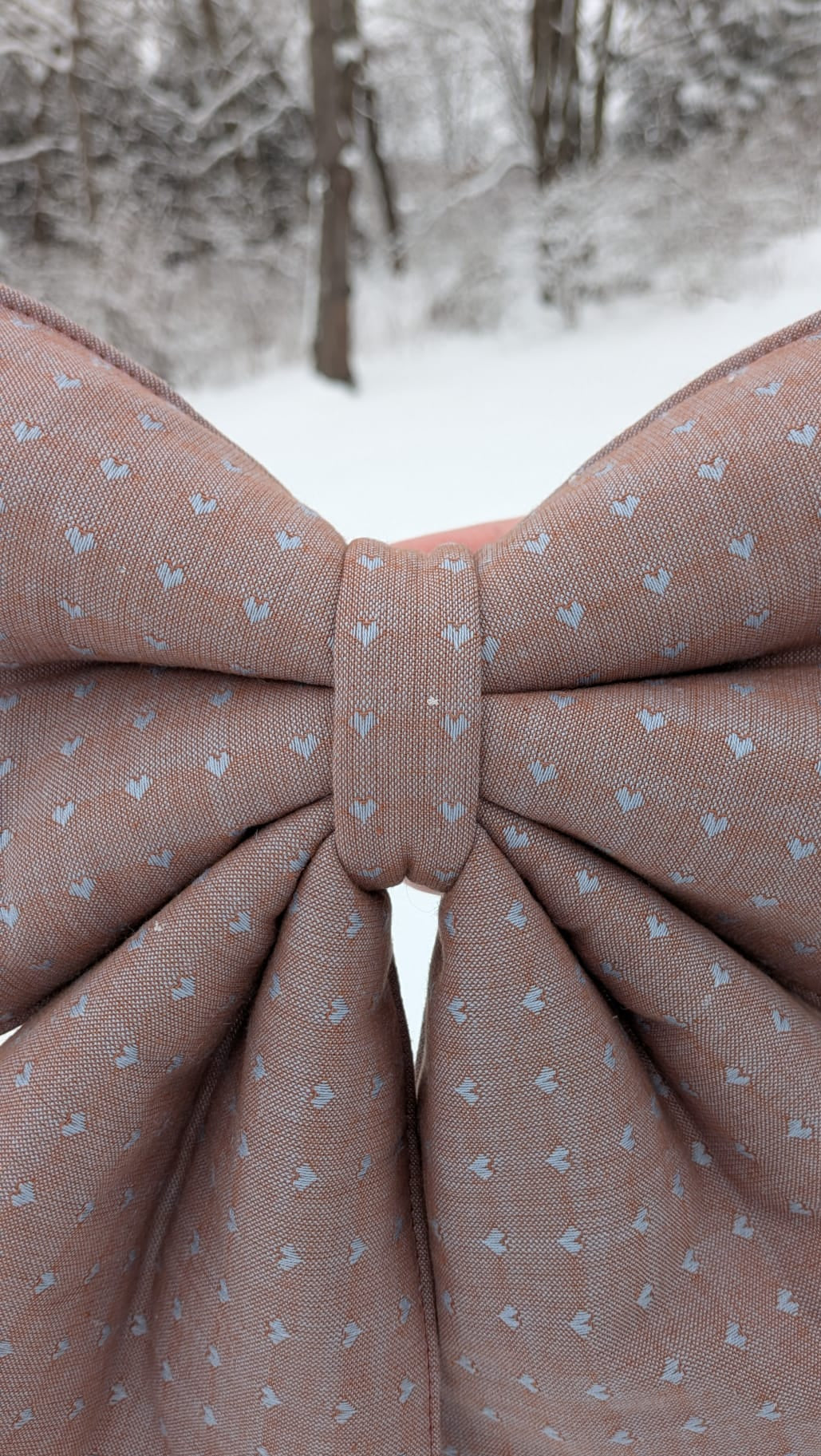 Lilac Heart Medium Quilted Bow